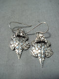 Marvelous Navajo Sterling Silver Toad Earrings Native American-Nativo Arts