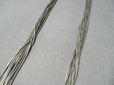 Very Old Vintage Native American Navajo Sterling Silver Tubule Heishi Necklace Old-Nativo Arts