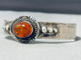 Exquisite Vintage Native American Navajo Ancient Tree Sap Sterling Silver Bracelet-Nativo Arts