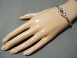 Ange Miller Beautiful Navajo Coral Sterling Silver Bracelet Native American-Nativo Arts