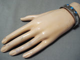 Eyecatching Vintage Navajo Native American Blue Topaz Sterling Silver Bracelet-Nativo Arts