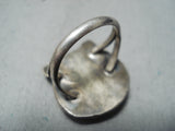 Wonderful Vintage Navajo Agate Sterling Silver Ring Native American Old-Nativo Arts