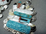 Outstanding Zuni Turquoise Sterling Silver Earrings Native American-Nativo Arts