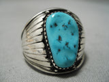 Important Vintage Native American Navajo Benny Touchine Turquoise Sterling Silver Ring Old-Nativo Arts