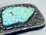 One Of The Most Incredible Vintage Native American Navajo Turquoise Sterling Silver Buckle-Nativo Arts
