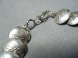 Unique Vintage Navajo Sterling Silver Pillow Bead Bracelet Native American-Nativo Arts