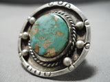 Marvelous Vintage Native American Navajo Royston Turquoise Sterling Silver Ring Old-Nativo Arts