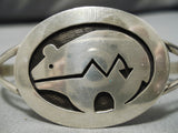 Detailed!! Vintage Native American Navajo Virg Reeder Bear Sterling Silver Bracelet-Nativo Arts