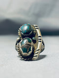 Amazing Vintage Native American Navajo Turquoise Sterling Silver Ring-Nativo Arts