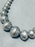 Very Rare Geometric Native American Navajo Sterling Silver Necklace-Nativo Arts