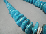 Unforgettable Vintage Native American Navajo Carico Lake Turquoise Sterling Silver Necklace Old-Nativo Arts