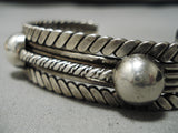 Thick And Heavy!! Coiled Native American Navajo Sterling Silver Bracelet Cuff Old-Nativo Arts