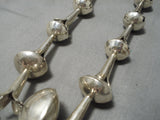 Ron Hurley Vintage Native American Navajo Sterling Silver Native Old Squash Blossom Necklace-Nativo Arts
