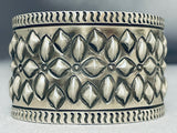 One Of The Most Detailed Native American Navajo Hand Repoussed Sterling Silver Bracelet-Nativo Arts