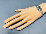 Fabulous Native American Navajo Sleeping Beauty Turquoise Sterling Silver Bracelet-Nativo Arts