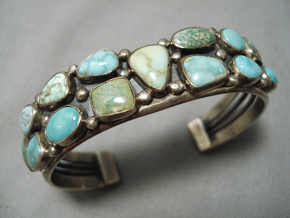 Best Vintage Native American Navajo Verdy Jake Turquoise Sterling Silver Bracelet Cuff-Nativo Arts