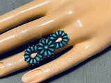 One Of The Finest Vintage Native American Zuni Turquoise Sterling Silver Ring Old-Nativo Arts