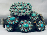 Very Important Vintage Native American Navajo Verdy Jake Turquoise Sterling Silver Concho Belt-Nativo Arts