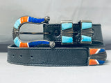 One Of The Best Vintage Native American Turquoise Sterling Silver Inlay Belt-Nativo Arts