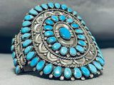 Authentic Vmb Vintage Native American Navajo Turquoise Sterling Silver Bracelet Old-Nativo Arts