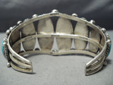 Statement Vintage Native American Navajo Easter Blue Turquoise Sterling Silver Bracelet-Nativo Arts