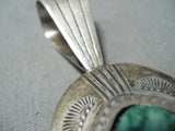 Mesmerizing Vintage Native American Navajo Damale Turquoise Sterling Silver Pendant-Nativo Arts
