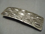 Exceptional Vintage Native American Navajo Repoussed Sterling Silver Hair Barrette Clip-Nativo Arts