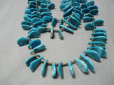 Superior Vintage Native American Navajo Turquoise Slab Multi Layer Heishi Necklace-Nativo Arts