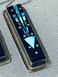 Sammy Smith Vintage Native American Navajo Turquoise Kachina Sterling Silver Earrings-Nativo Arts