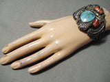 Huge Museum Vintage Native American Navajo Blue Diamond Turquoise Sterling Silver Bracelet-Nativo Arts