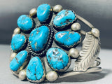 Ashley Signed Vintage Native American Navajo Sleeping Beauty Turquoise Sterling Silver Bracelet-Nativo Arts