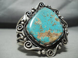 Important Huge Vintage Native American Navajo Royston Turquoise Sterling Silver Bracelet-Nativo Arts
