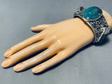 Signed Vintage Native American Navajo Turquoise Sterling Silver Bracelet-Nativo Arts
