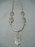 Extraordinary Navajo Sterling Silver Feathers Necklace Native American-Nativo Arts