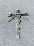Fabulous Native American Zuni Opal Colorful Sterling Silver Dragonfly Pin Pendant-Nativo Arts