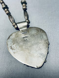Huge Heart Vintage Native American Navajo Sterling Silver Hand Tooled Necklace-Nativo Arts