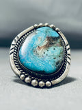 Rare Turquoise Vintage Native American Navajo Sterling Silver Ring Old-Nativo Arts