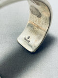 Awesome Vintage Native American Navajo Handcarved Smooth Sterling Silver Bracelet-Nativo Arts
