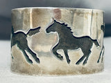 Captivating Vintage Native American Navajo Running Horses Sterling Silver Colossal Bracelet-Nativo Arts