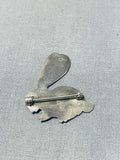 Native American Whimsicle Vintage Navajo Turquoise Sterling Silver Bunny Rabbit Pin-Nativo Arts