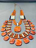 Native American Best Massive Santo Domingo Spiny Oyster Inlaid Authentic Necklace-Nativo Arts