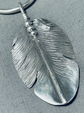 Noteworthy Ben Begaye (d) Native American Navajo Sterling Silver Feather Necklace-Nativo Arts