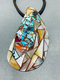 One Of The Most Intricate Vintage Native American Navajo Turquoise Sterling Silver Necklace-Nativo Arts