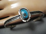 Outstanding Vintage Native American Navajo Bisbee Turquoise Sterling Silver Bracelet-Nativo Arts