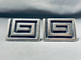 Authentic Vintage Native American Navajo Kenneth Begay Sterling Silver Cufflinks-Nativo Arts