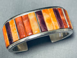 One Of The Best Vintage Native American Navajo Shell Inlay Sterling Silver Bracelet-Nativo Arts