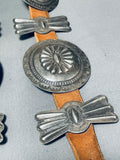 Early 1900's Vintage Native American Navajo Hand Hammered Sterling Silver Concho Belt Old-Nativo Arts