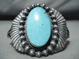Huge Flank Vintage Native American Navajo Turquoise Sterling Silver Bracelet-Nativo Arts