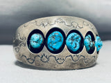 Tremendous Vintage Native American Navajo Morenci Turquoise Sterling Silver Bracelet Signed-Nativo Arts