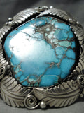 Native American Best Vintage Francisco Gomez Turquoise Sterling Silver Leaf Bracelet-Nativo Arts